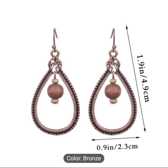 Water drop earrings vintage dangle new e79 - Picture 2 of 2